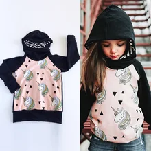 

2018 Spring Autumn New Style Unicorn Clothes for girl fashion children girls hoodie Kids cartoon Sweatshirts casual coat Hoodies