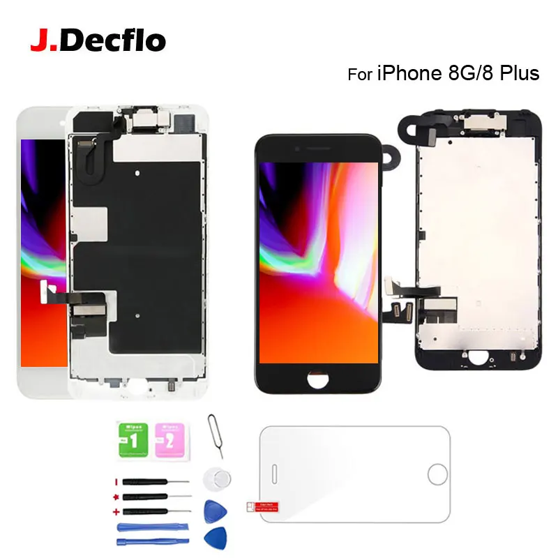 

For iphone 8 8 Plus LCD Display Touch Screen Digitizer Assembly Replacement+Front Camera+Ear Speaker+Gifts AAA Quality