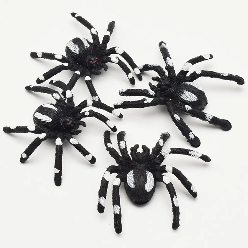 Моделирование паук игрушечная труба цветок Паук Черный Жуткий, пугающий макет паука ненастоящий паук игрушка для всего человека