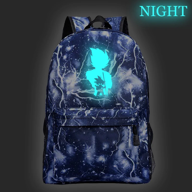 Флуоресцентная светящаяся галактика Драконий жемчуг Супер Saiyan Goku Мальчик школьная сумка подростковые школьные сумки мужские детские школьные рюкзаки - Цвет: 12