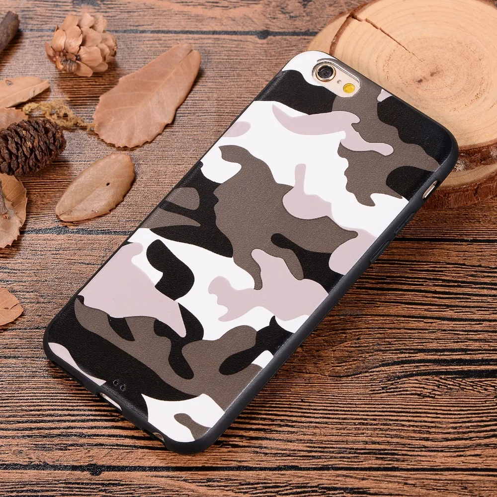 50pcs/lot Army Camo Camouflage Silicone Back Phone Cover Case For