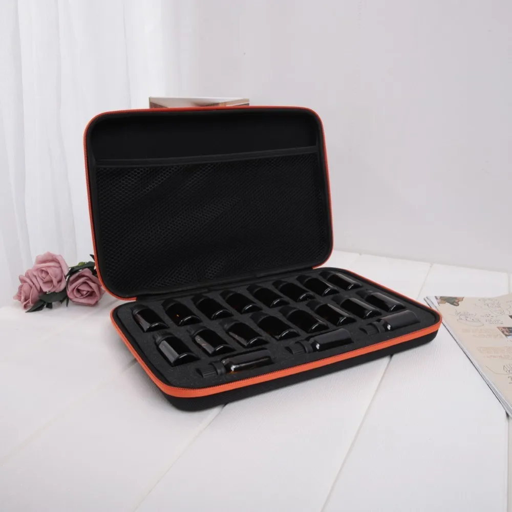 

Portable Essential Oil Storage Bag Bottles Organizer Women Perfume Collecting Case Container for Travel 19 Compartments