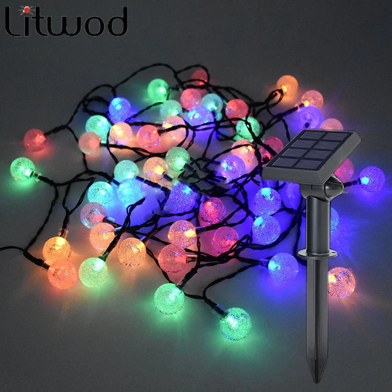 

Litwod Z20 Christmas garland Outdoor Decoration 7 Meters 50 LEDs String Led Lights RGB Color Solar New year Garden Wedding Party