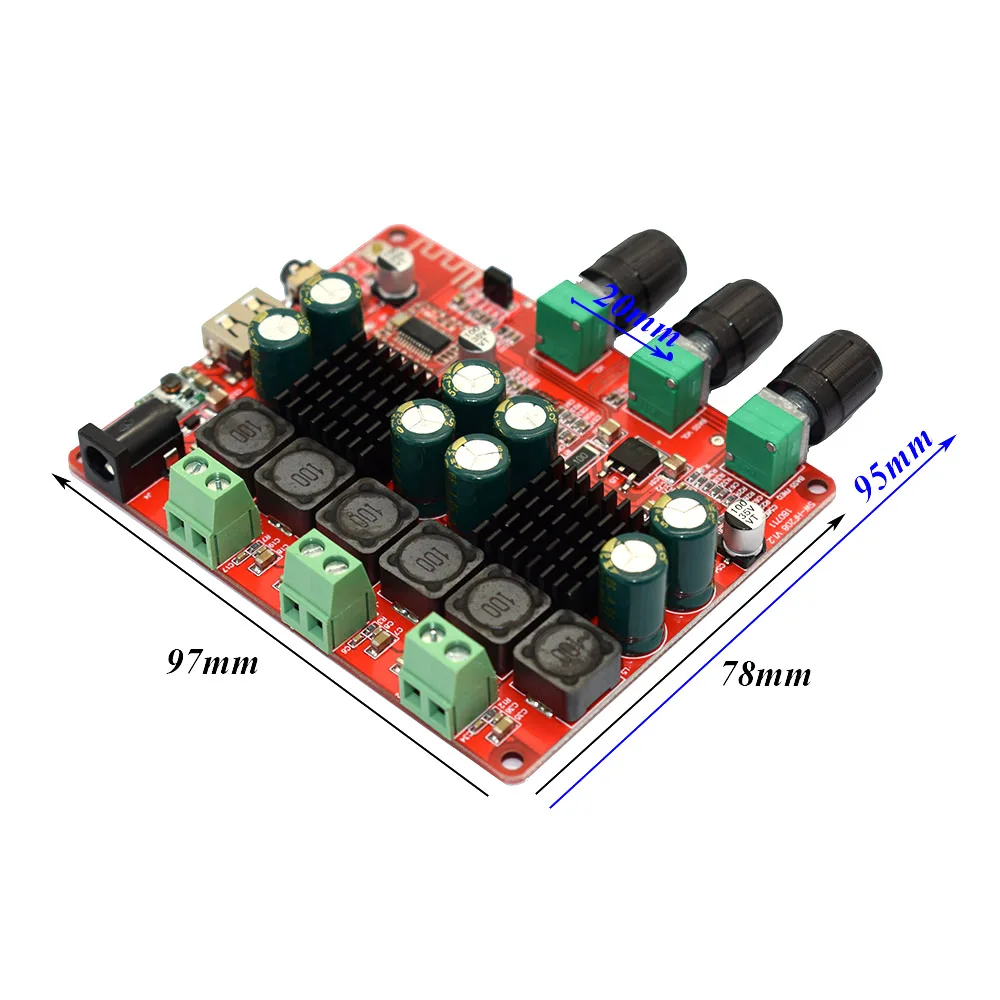 TPA3116 2,1 2x50 Вт+ 100 4,2 Bluetooth цифровой сабвуфер FM USB усилитель мощности платы Hi-Fi+ пульт дистанционного управления T0694