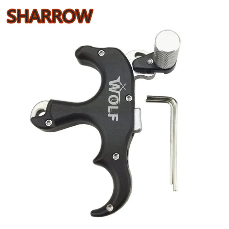 1Pc Archery Release Aids Thumb Caliper Trigger 3 Finger Grip Compound Bow Automatic Release For Shooting Training Accessories