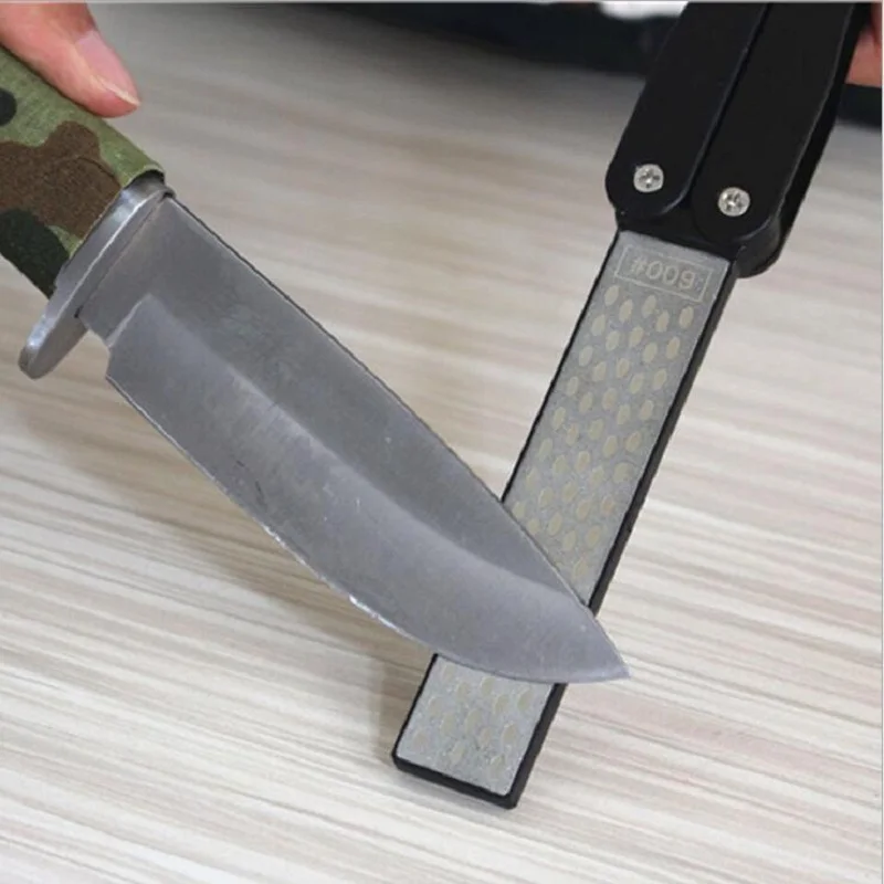 Двусторонний складной портативный карманный острый нож с бриллиантом, Острый камень, инструменты для ремонта кухни, острый нож