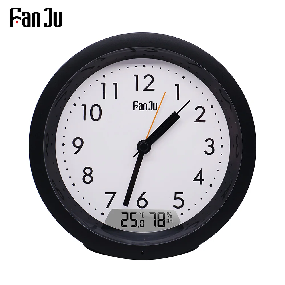 

FanJu FJ5132 Alarm Clock Modern Design Digital Temperature Humidity LED Light Desk Table Clocks For Home Living Room Office Time