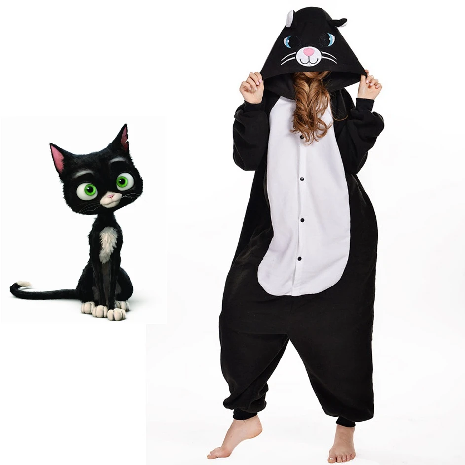 Cosplay Christmas Black Cat Homewear Kengurumi Pajamas For Women