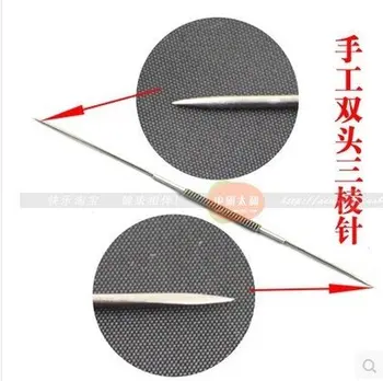 

Double - headed three - pin hand - three edge needles
