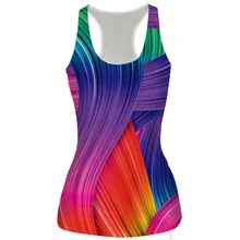 С принтом радуги рубашка без рукавов для занятий йогой Фитнес футболка для тренировок Женская джогонг жилет Топ на бретелях для занятий в тренажерном зале Топ спортивный Для женщин