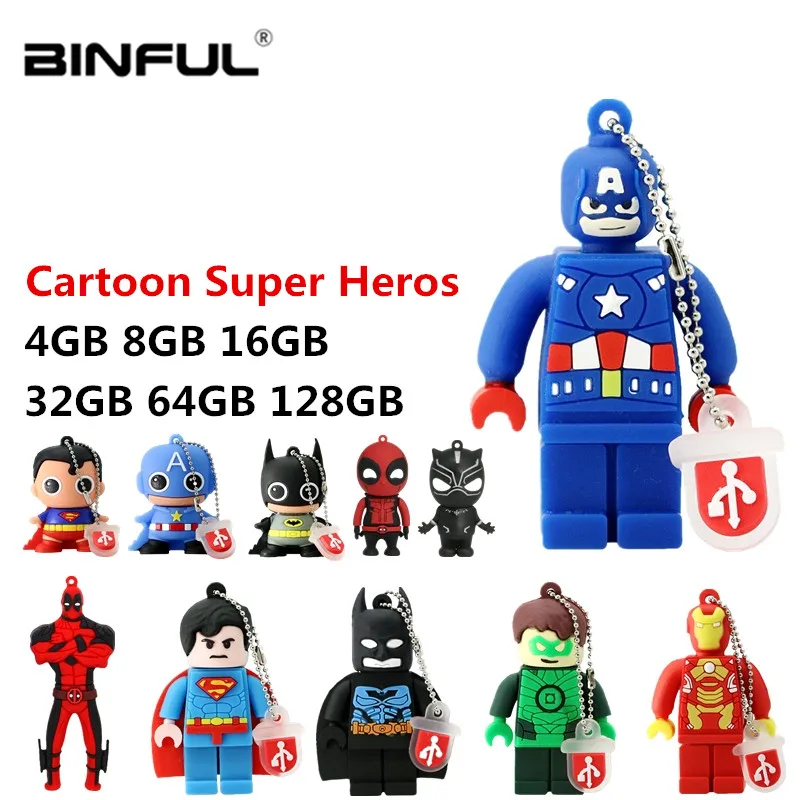 

Superman Usb Flash Drive 32gb Batman Pen Drive Cartoon Memory Stick Usb 2.0 4gb 8gb 16gb 32gb 64g 128g U Disk Best Gift Pendrive