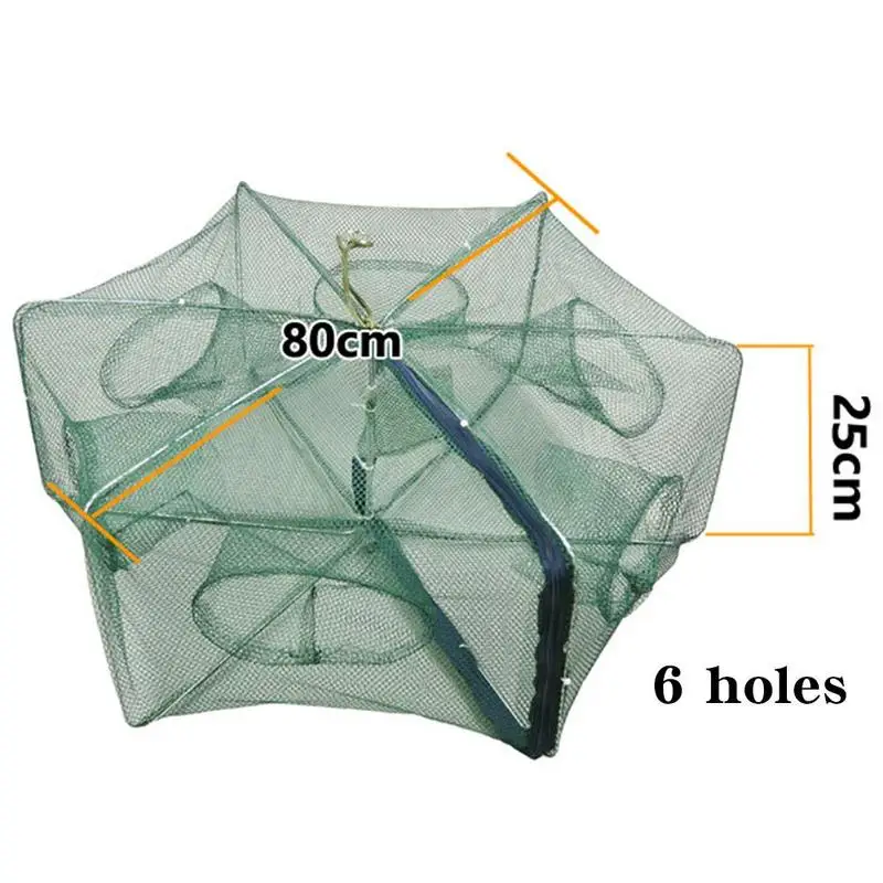 Dongzhur 6/12 holes Fishing Shrimp Automatic Trap Folded Hexagon