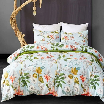 

Plant / Flower printed bed linens set Single Double Queen King Sizes pillowcase & duvet cover sets bed cover set new 3pcs linens