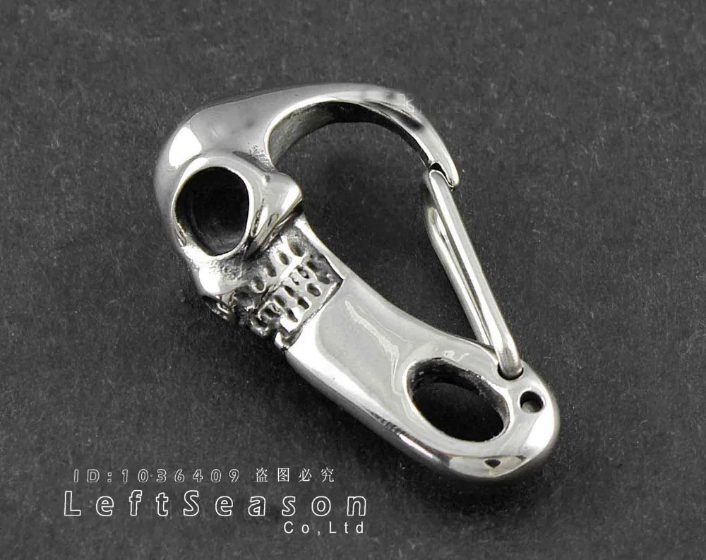 

Heavy Metal Stainless steel Skull Clasp Carabiner Biker Keychain