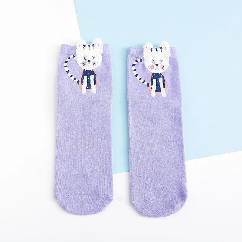 Мультфильм носки милые забавные креативные кролик носки женские Харадзюку и изображением милой коровы и Meias Calcetines Mujer Divertidos Sokken