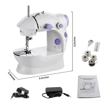 

Electric Mini Sewing Machine For Home Hand Machine To Sew 110/240V Speed Adjustment With Light Handheld Sewing Machine