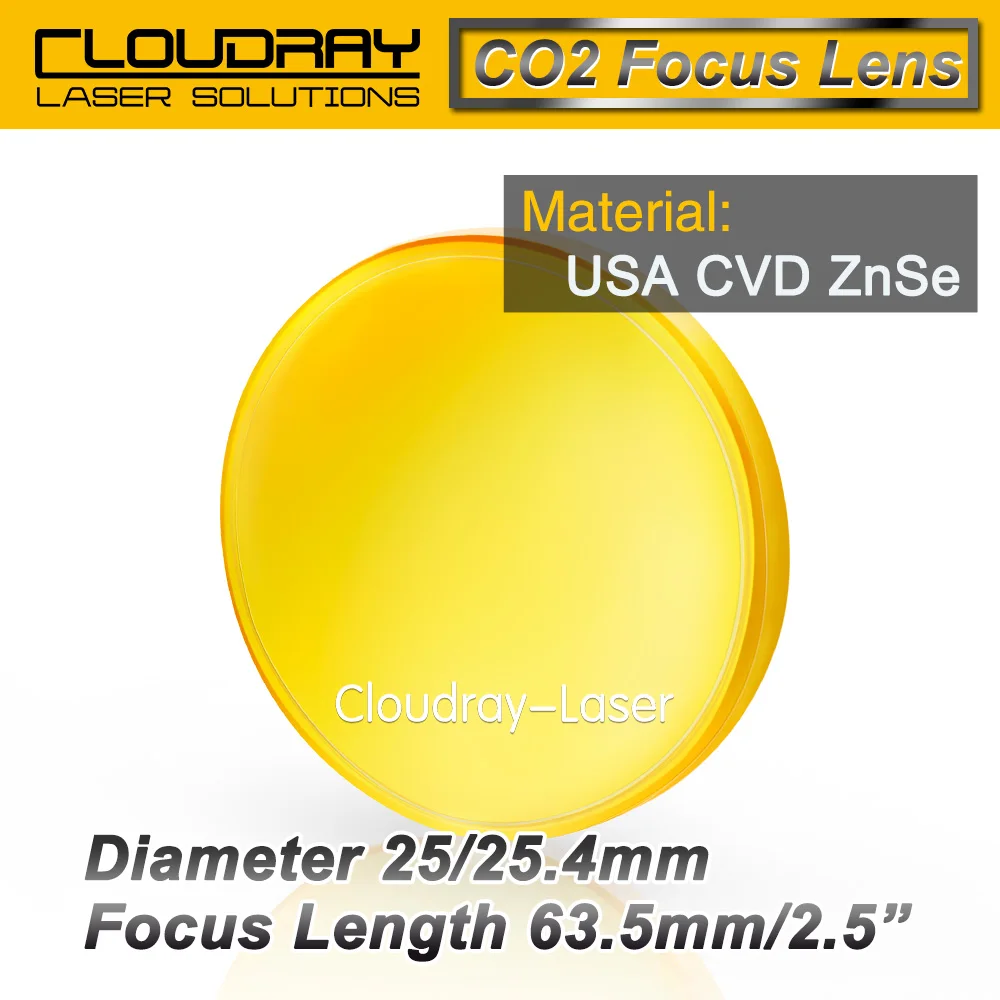 Cloudray USA CVD ZnSe фокусная линза Диаметр. 25/25. 4 мм FL50.8/63,5/101,6 мм 2-" для CO2 станок для лазерной резки и лазерной гравировки машина с бесплатной доставкой