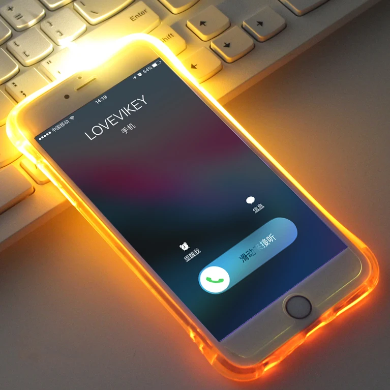 Светодио дный вспышки ТПУ чехол для iPhone X XS XR XS Max Чехлы прозрачный световой задняя крышка для iPhone 5 5S 6 6S 7 8 плюс напомнить входящих