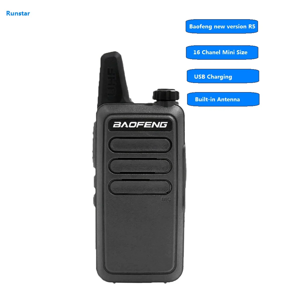 

New Version Baofeng R5 Mini Wiress Walkie Talkie UHF Handheld Two Way Radio station Communicator Transceiver Talkie Walkie BF-R5