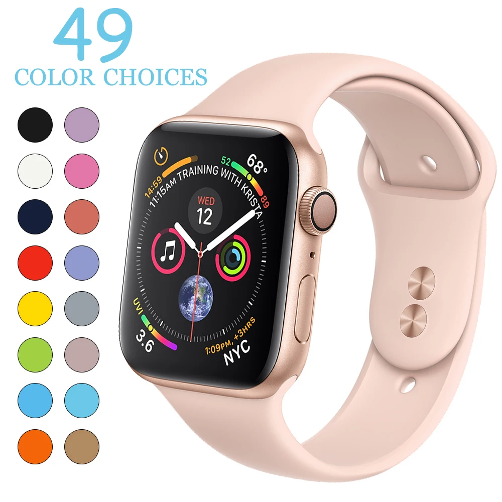 

EIMO Sport Strap For Apple Watch Band Iwatch band 42mm 44mm for apple watch 4 3 40mm 38mm correa Silicone Bracelet Accessories