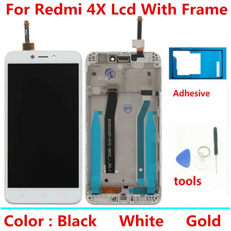 

100% Tested IPS LCD display for Xiaomi Redmi 4X 5.0 inch Touch Screen Digitizer Assembly Frame with Free Tempered Glass Tools