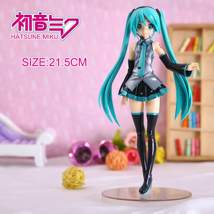 Аниме Vocaloid Hatsune Мику ПВХ фигурку Коллекционная модель игрушки 21.5 см KT422