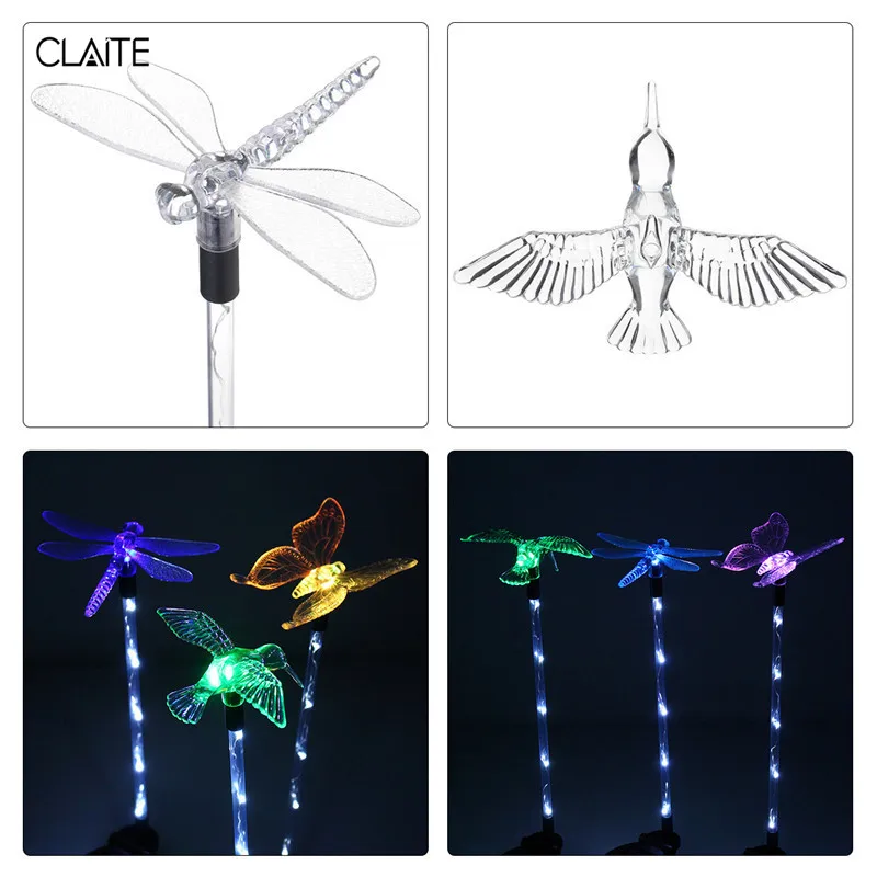 

Claite 3pcs Garden Landscape Decoration Light Outdoor LED Solar Lights Colorful Animal Yard Lawn Garden Pathway Lamp