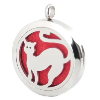 

Beautiful Pet Cat Aromatherapy Essential Oil Surgical Stainless Steel Perfume Diffuser Locket Necklace Pendant