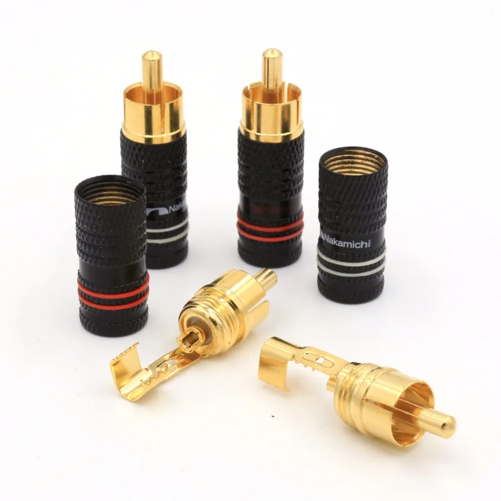 

10pcsx Nakamichi 24K Gold Plated RCA Phone Jack Plug Connector 5mm