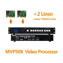 Видео контроллер MVP508 с 2 шт Linsn ts802d отправка карты как vdwall lvp515 видео процессор для сцены наружная экранная панель шкафа