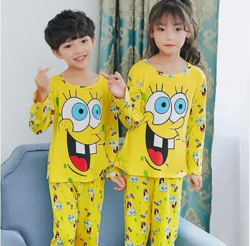 Розничная, набор пижам пижамы для мальчиков и девочек детская одежда для сна хлопковая одежда для сна, домашняя одежда, пижамы с рисунками для малышей от 2 до 14 лет, HU8005 - Цвет: STYLE 9