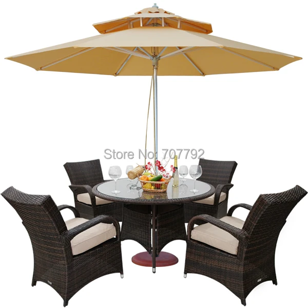 Resin Patio Table Promotion-Shop For Promotional Resin Patio Table Outdoor Wicker Patio Furniture New Resin Dining Table Set with 4 Chairs - Resin Patio Table Promotion-Shop For Promotional Resin Patio Table