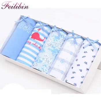 

Feilibin Panties 5PCS/lot Women Panties Sexy Girls Briefs Cotton Underwear Printed Cute Intimate Female Breathable Underpants