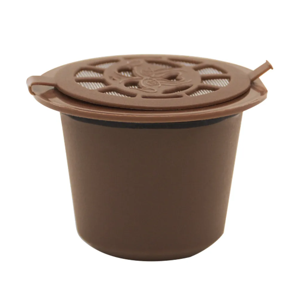 1Pcs Coffee Capsules Re-use Coffee Filters To Recycle Capsule Sweet Taste The Coffee Shell Funnel Net Cup Plastic Refillable - Цвет: Brown