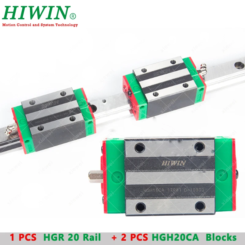 

HIWIN HGR20 Linear Guideway Rail L 300 400 550 600 800 1000 mm + HGH20CA Slide Block Carriage for CNC