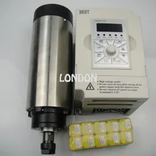 Комплект ЧПУ шпинделя ER16 1.5KW воздушное охлаждение шпинделя+ 10 шт. ER16 цанги+ 1.5KW частотно-регулируемым приводом инвертор