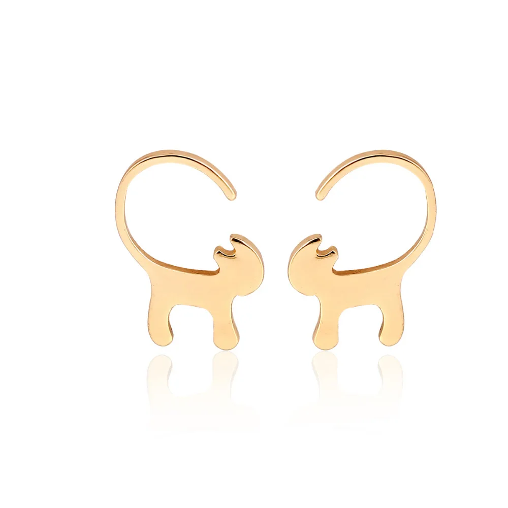 New Fashion Animal Long Tail Cat Stud Earrings for Women Party Gifts