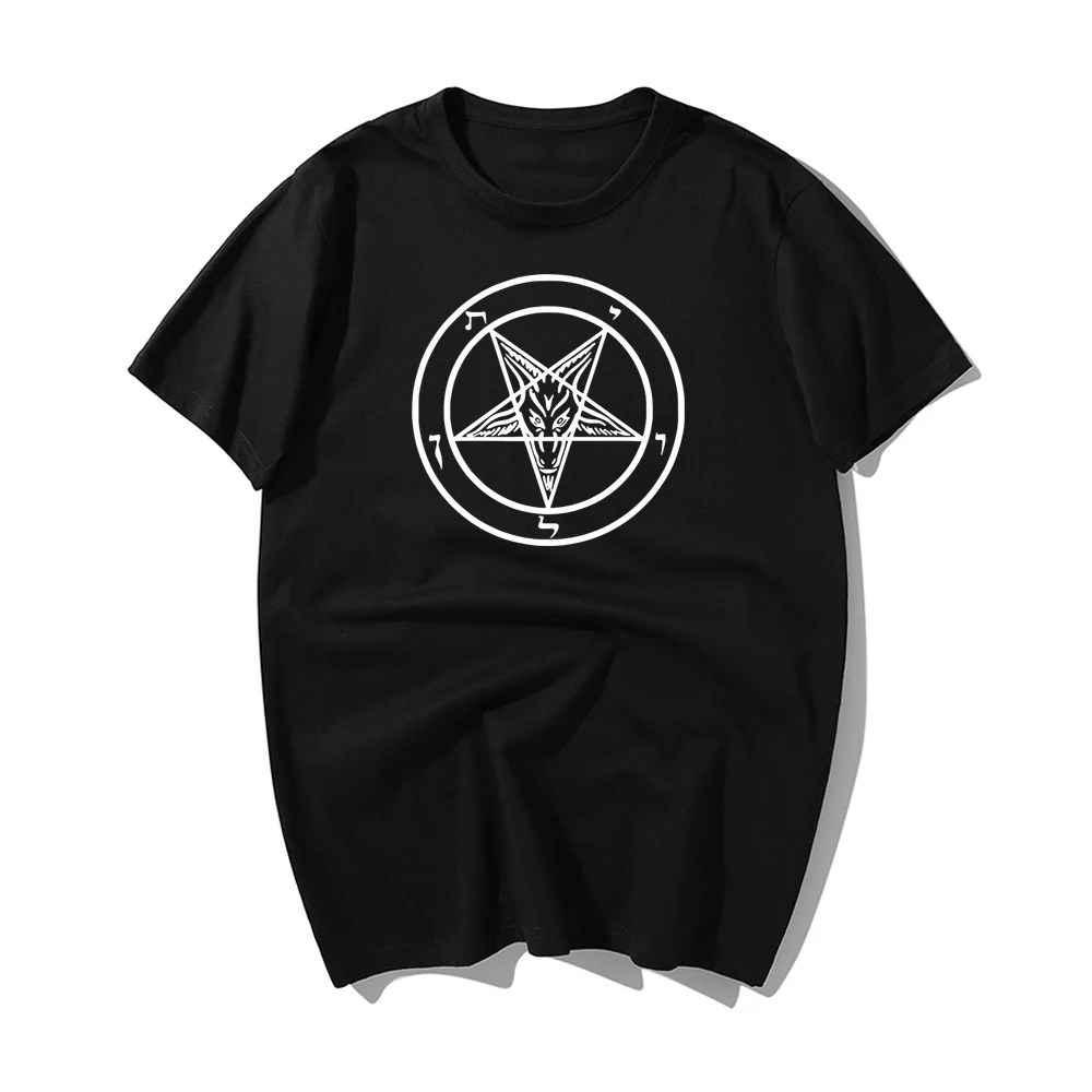 

Pentagram Gothic Occult Satan New Men's New Summer Men Clothes 2019 Fashion Short-sleeve Round Collar T-shirt Cool Tops Tees