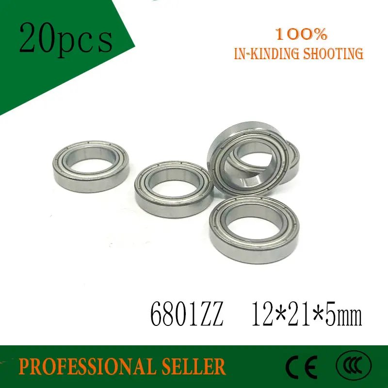 

Free Shipping 61801 6801 2z 6801ZZ 12*21*5mm Deep groove ball thin section bearings