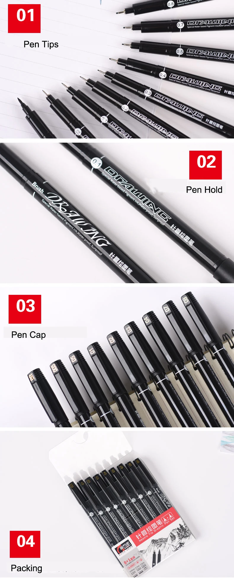 9 шт./компл. водостойкий пигментный лайнер Neelde ручка для рисования Pigma Micron фломастеры для каллиграфии ручка для эскизов школьная анимация