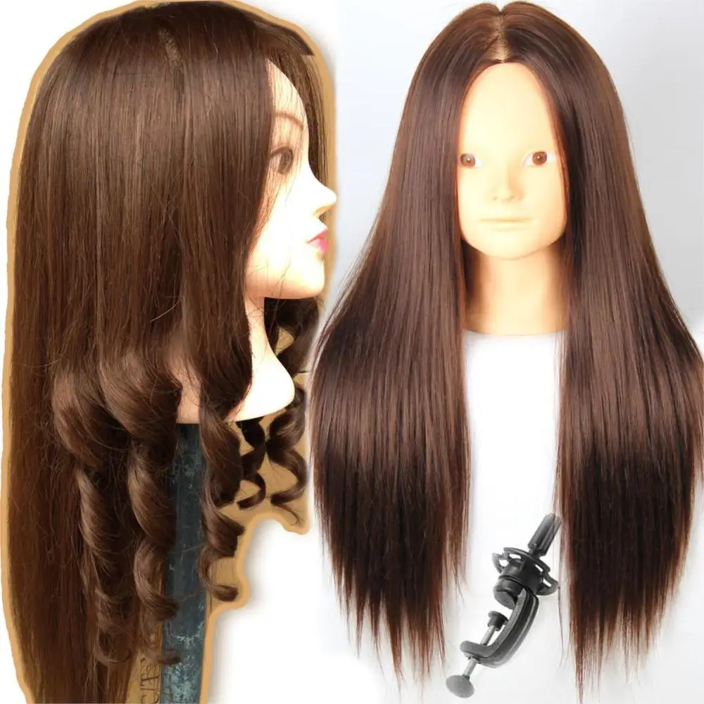 Brown Maniquies Women Female no Makeup Training Hairstyle 