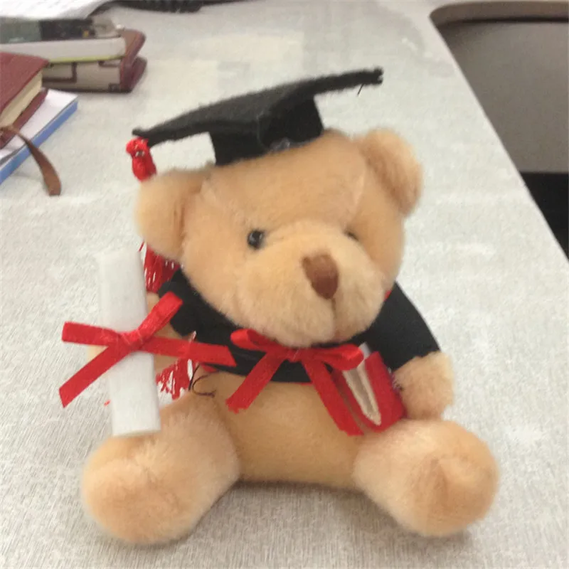New Graduation Teddy Bear Plush Toys Cute Dr. Bear Soft Stuffed Dolls Key Bag Pendants 30pslot 911cm (4)
