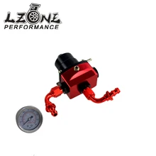 LZONE-DIY черный и красный fpr AN6 фитинг EFI регулятор давления топлива Универсальный с 2 шт нажимной замок шланга концевые фитинги и манометр