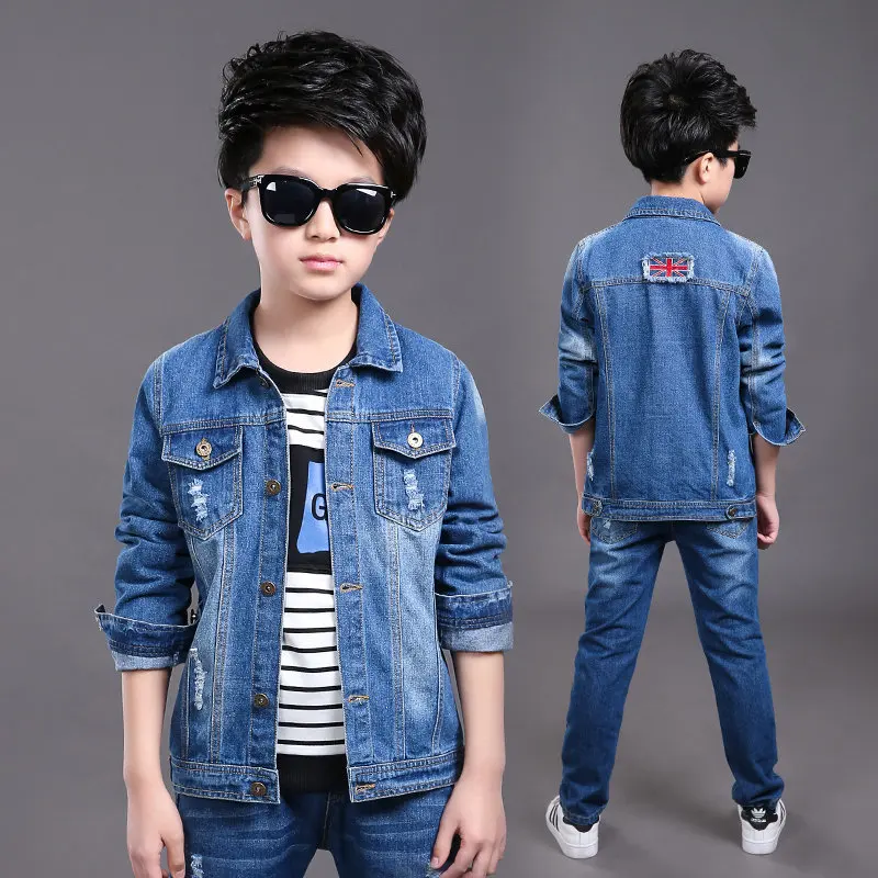 

2017 Children's Clothing for Spring Boys Outfits Children's Coat Jackets Denim Blue Boys Jacket Outwears Jeans Denim Jacket Kids