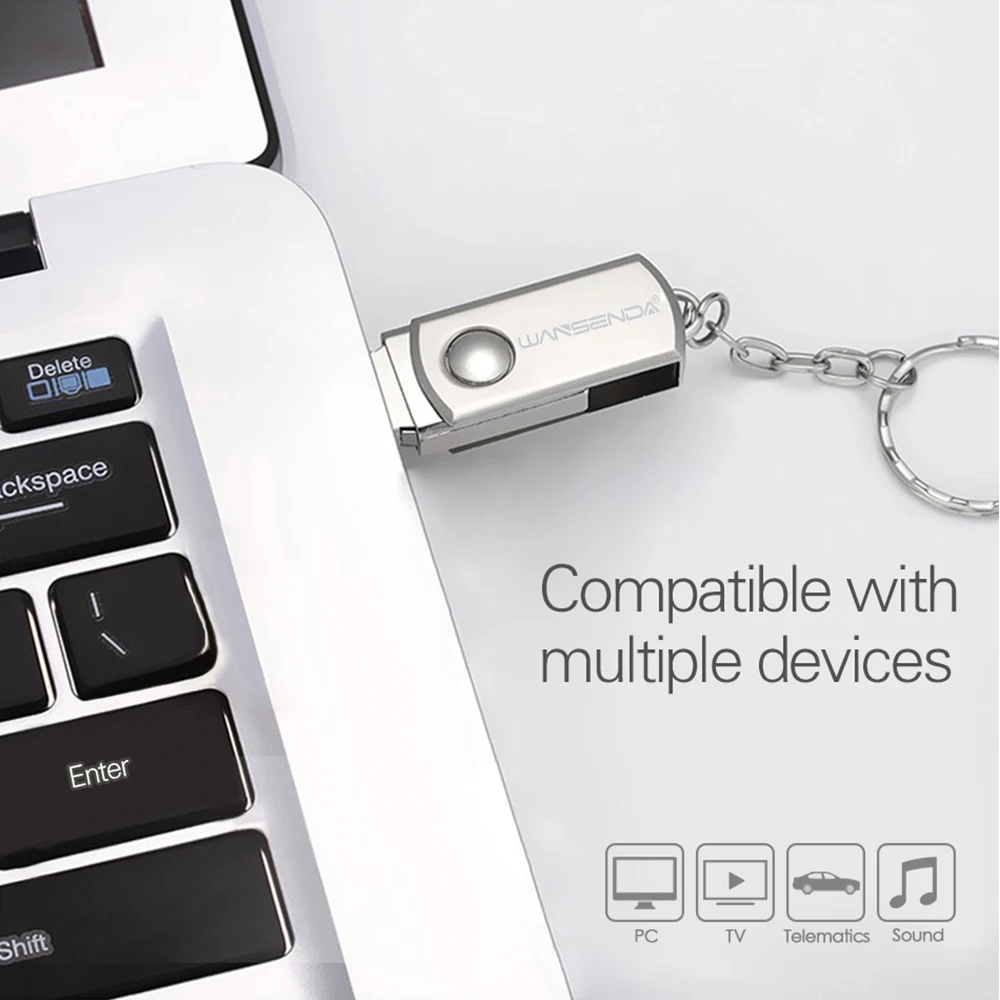 WANSENDA 64 ГБ 32 флеш накопитель USB 3 0 с кольцом для ключей цепи 16 GB Высокая Скорость