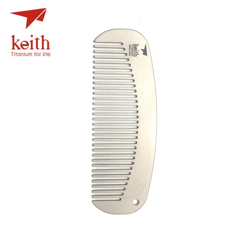  Keith Pure Titanium Outdoor Hair Comb Anti-static Travel Comb Durable For Men And Women Ultra Light