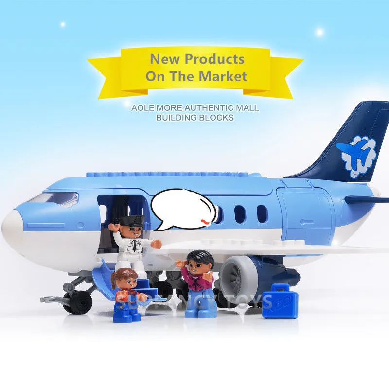 Air Passenger Plane Large Particles Building Blocks Sets Kids DIY Educational Toys for Children Compatible LegoINGs Duplo Bricks