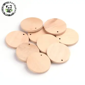 

Wood Pendants, Flat Round, BurlyWood, 34.5x3.5mm, Hole: 1mm