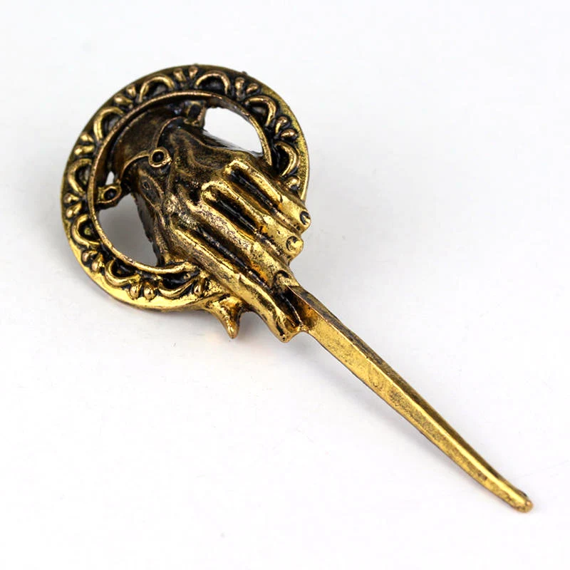 

Hot Fashion vintage men's Brooch Song of Ice and Fire Game of Thrones Hand Of The King Pin persionality brooches for movie fan