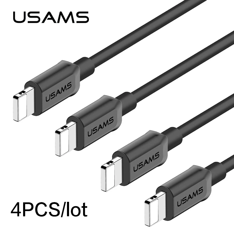 4 шт./лот USAMS USB кабель для iPhone IOS 11 10 9 2A быстрое зарядное устройство Usb зарядный X 8 7 6